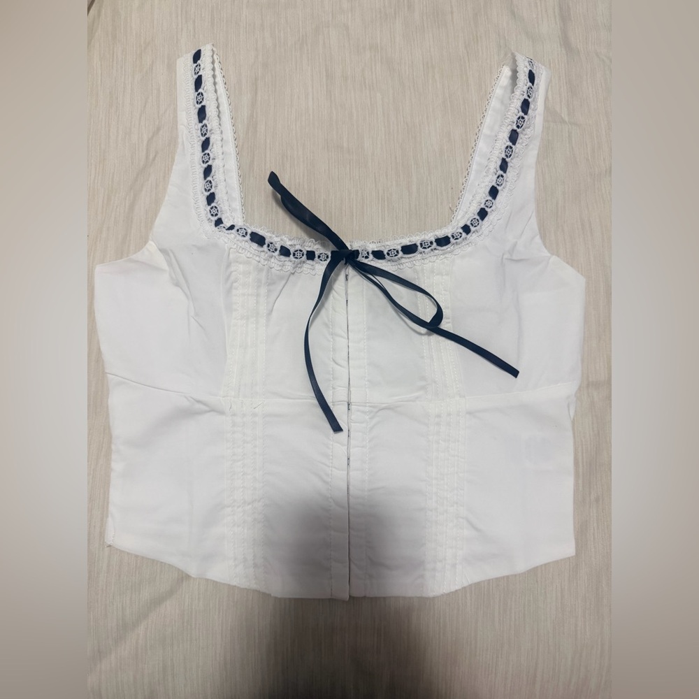 BRAND NEW : Blu Pepper Corset Tank with Black Bow Accent - Picture 4 of 8